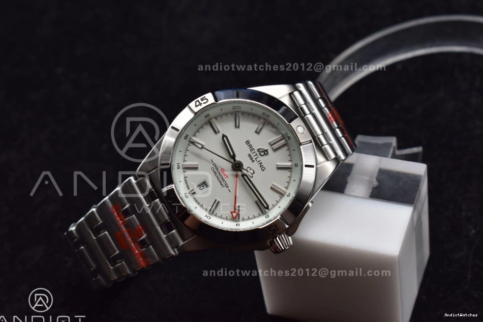 Factory 532 Chronomat Best Automatic BLS On Edition 1:1 A 40mm Breitling GMT White SS Bracelet Dial HighPerformance 0320